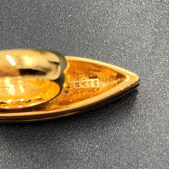 C C SKYE Pave Sparkling Bling Spear Wide‎ Gold Plated Ring size 6.25 - Picture 6 of 7